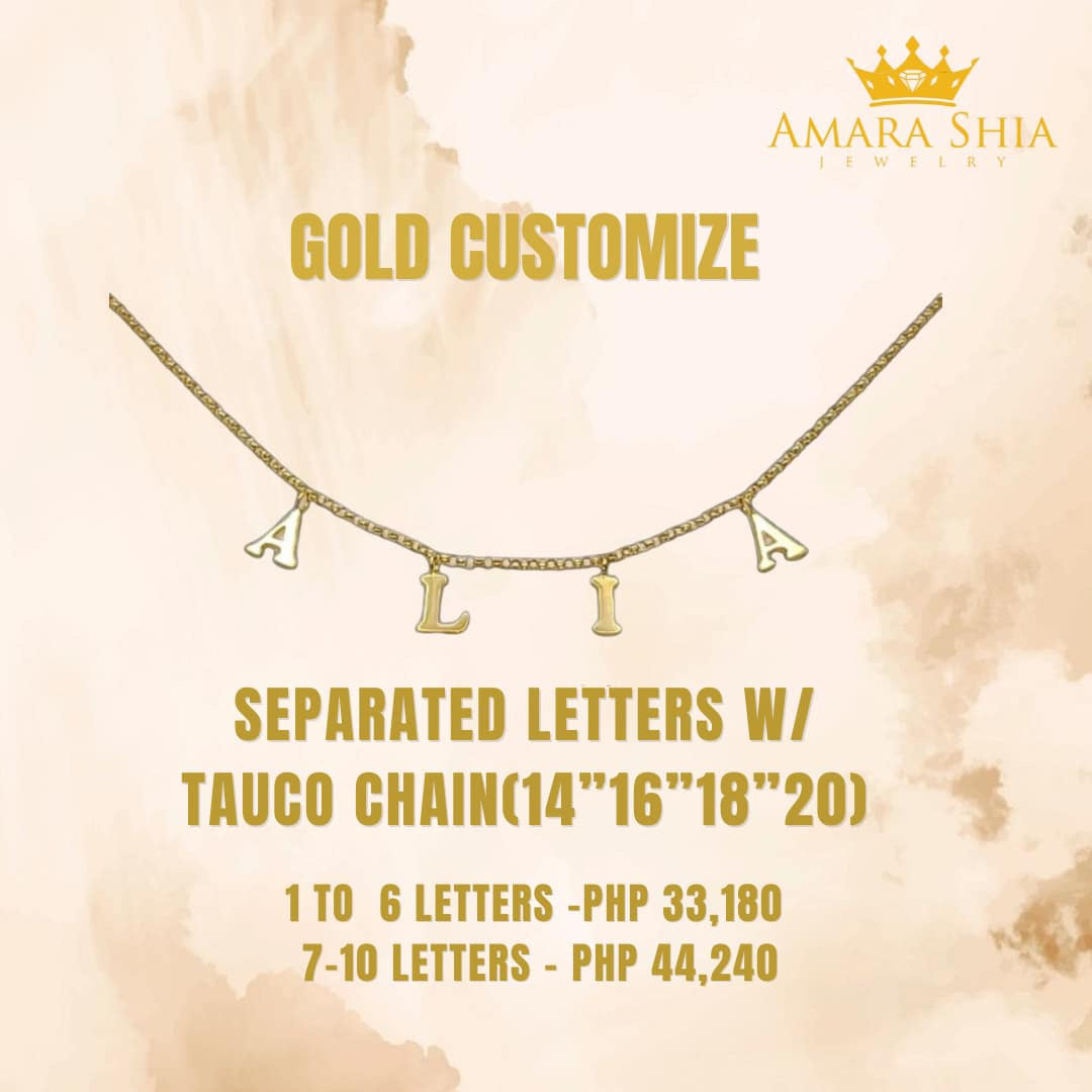 Customized Spaced Letters Necklace with Tauco Chain