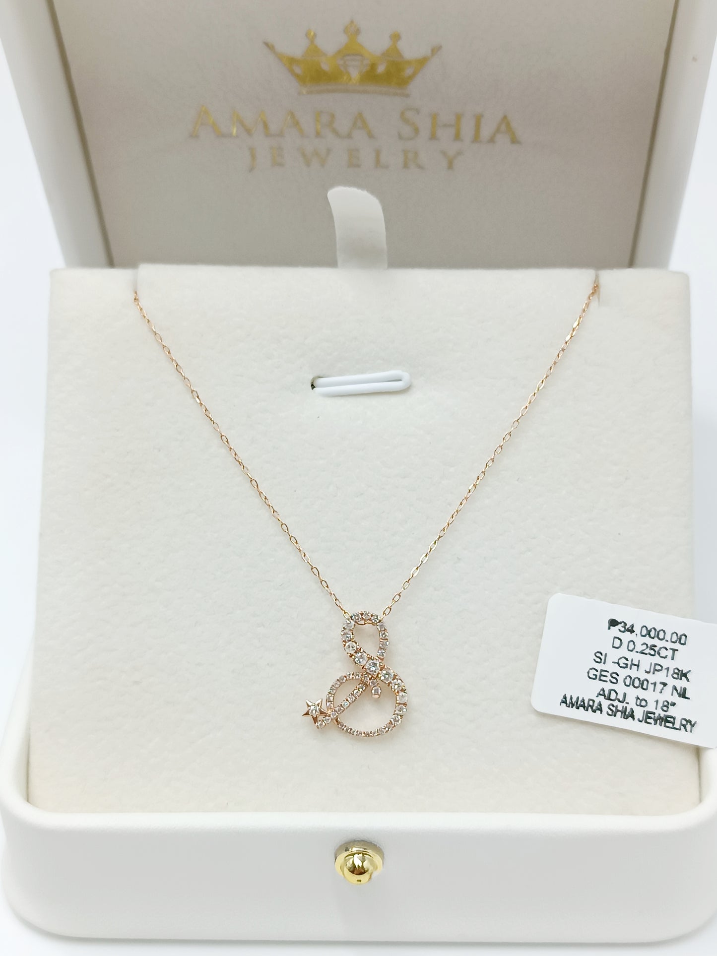 DIA NECKLACE 0010 - 0.25CT "YG"