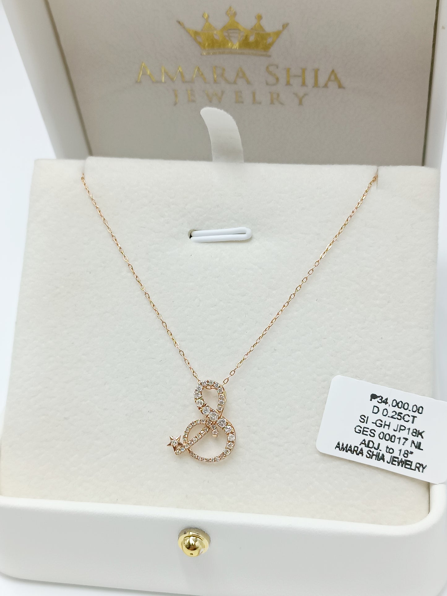 DIA NECKLACE 0010 - 0.25CT "YG"