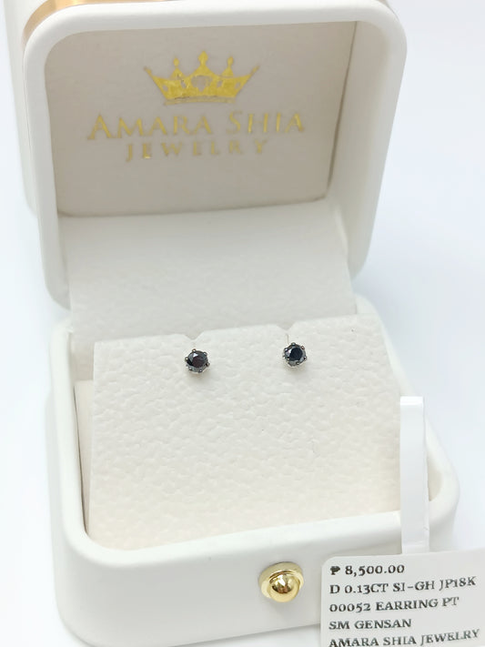 DIA EARRING - 00052 - 0.13CT "PT"