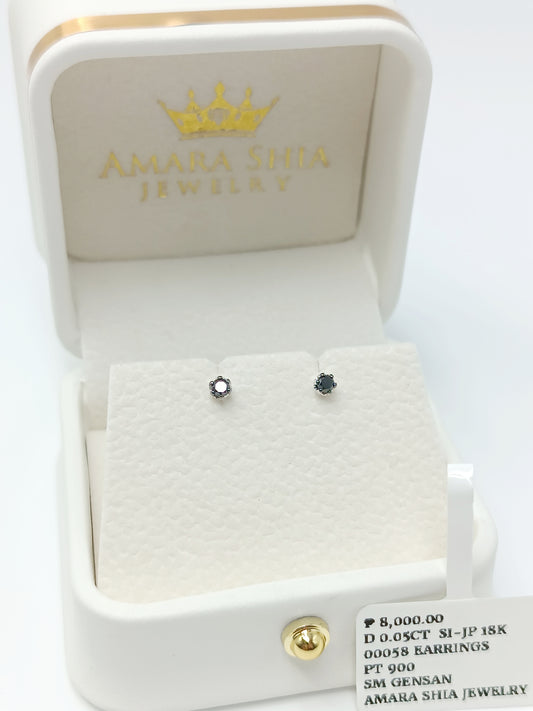 DIA EARRING - 00058 - 0.05CT "PT"