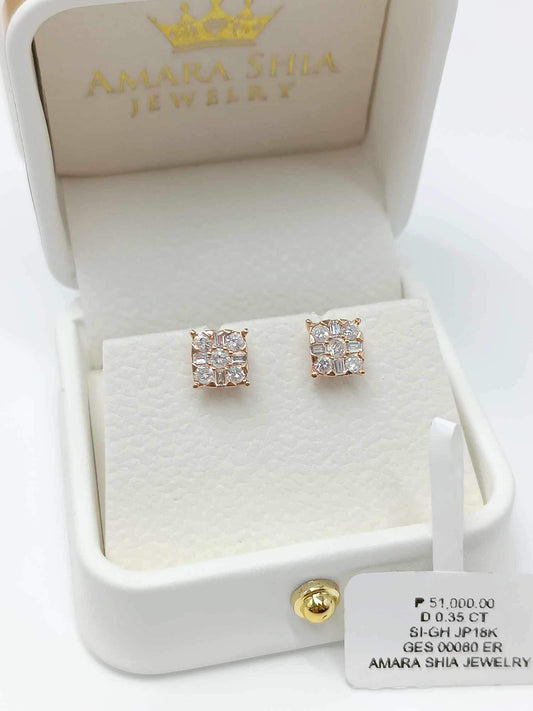 DIA EARRING 00060 "RG" -0.35CT