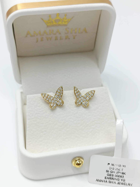 DIA EARRING 00093 "YG" -0.25CT